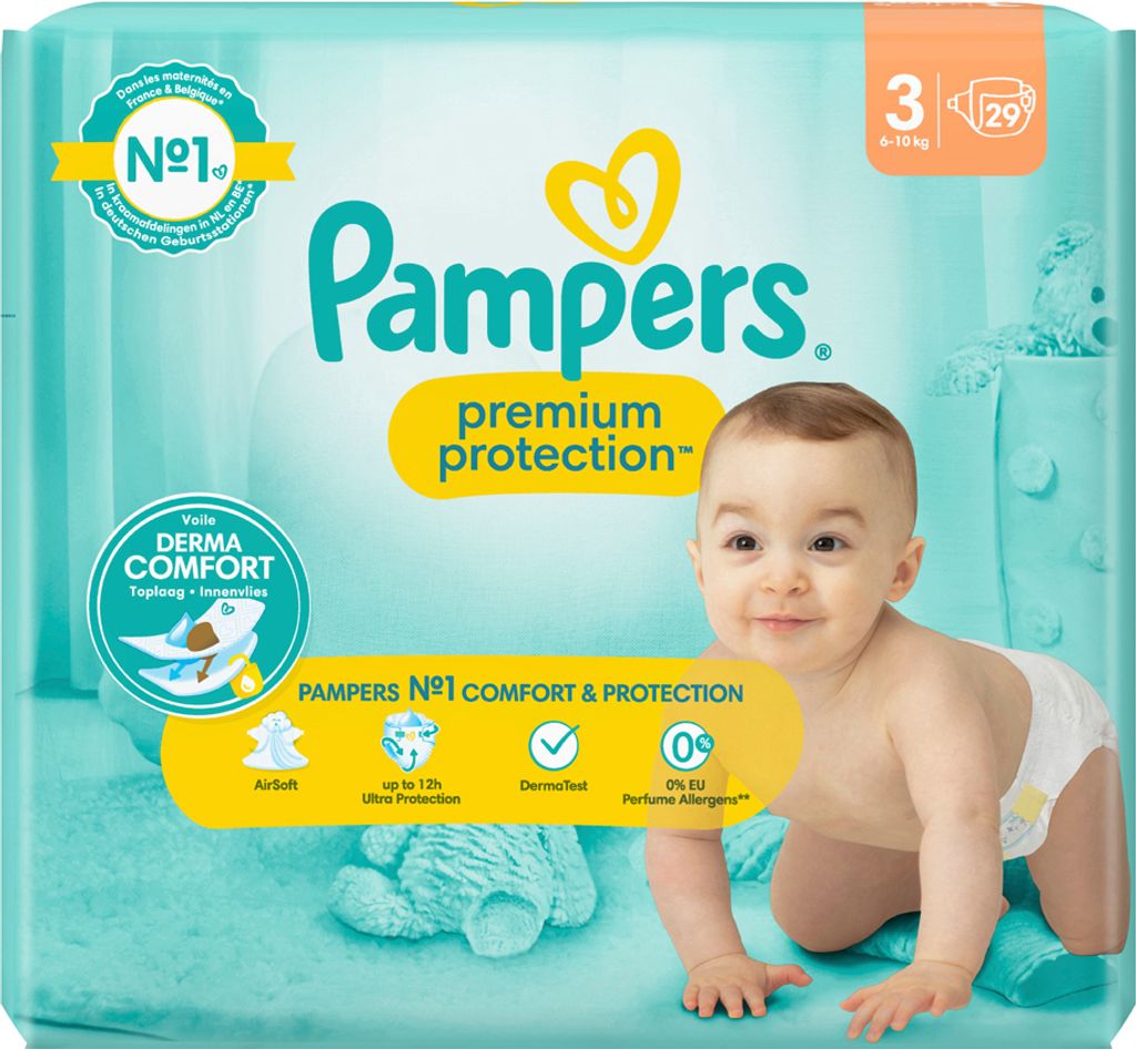 Pampers Windeln Premium Protection Größe 3 Midi 6-10 kg 29 Stück