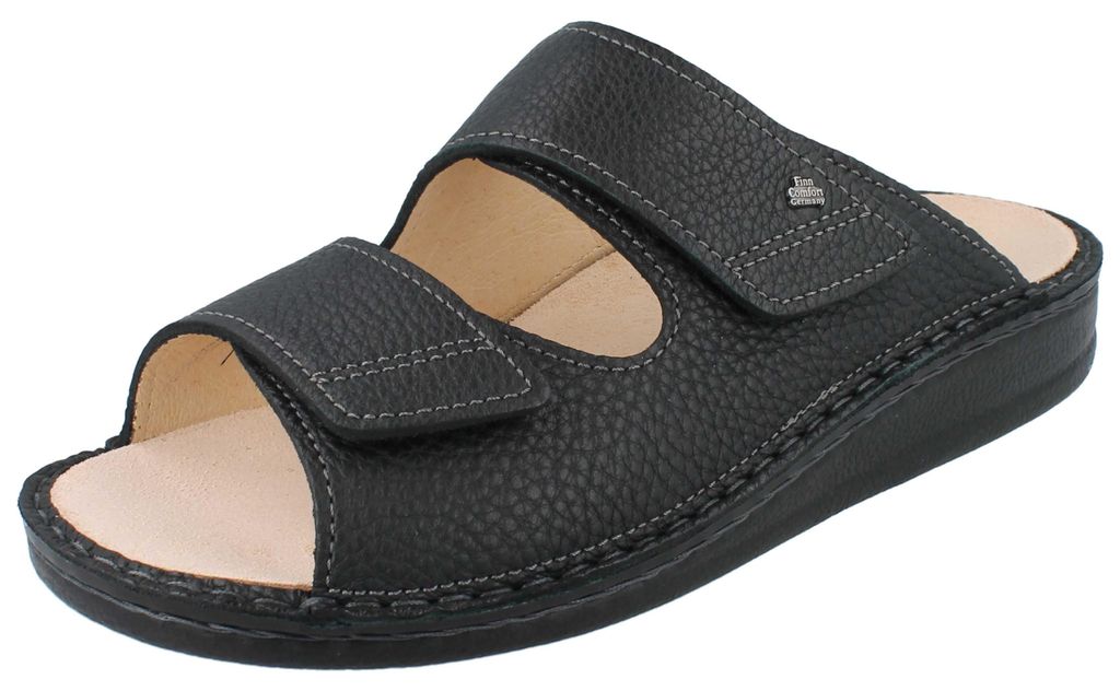 FINN COMFORT Riad Herren Pantolette schwarz genarbtes Produktbild 