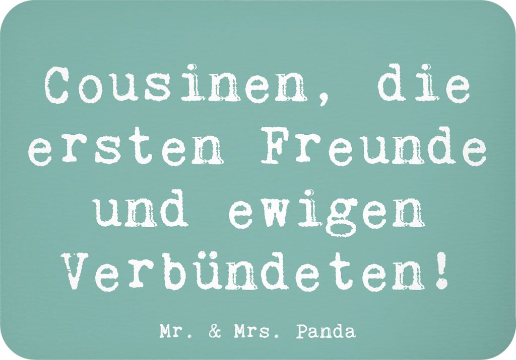 Mr. & Mrs. Panda magnet Spruch Cousine Freunde - Meeresbrise - Geschenk, Erinnerungen, Freude, Bindung, herzerwärmende Sprüche, haftmagnet, gemei...