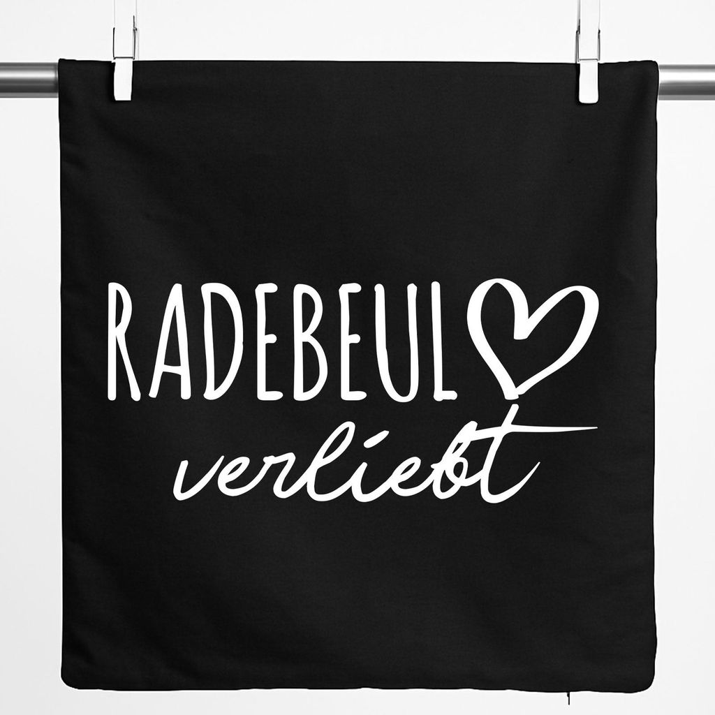 Huuraa Kissenbezug Radebeul verliebt 40x40cm Black Baumwolle Dekokissenbezug Geschenkidee