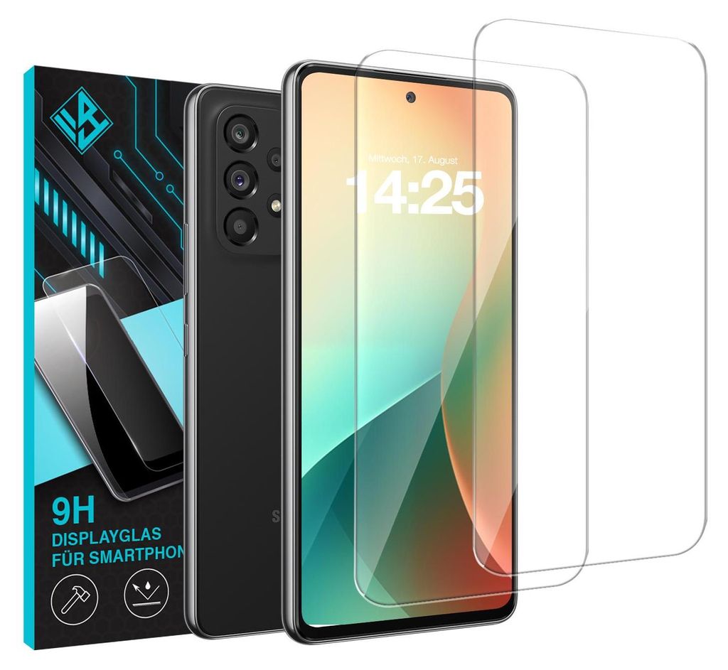 2x 9H Schutzglas Displayschutzfolie für Samsung Galaxy A53 Produktbild 