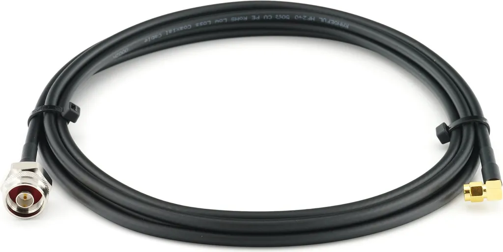 2 m spina SMA ad angolo retto a 90 gradi a testa esagonale con spina N - HF-240 (equivalente LMR 240) cavo antenna di estensione - per antenna WiFi RF GSM LTE 4G 5G 6G router amplificatore di segnale Lora Ham CB radio - 3
