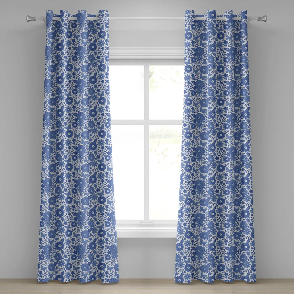 Rideau à œillets néerlandais ABAKUHAUS style Delft violet 280x175 cm