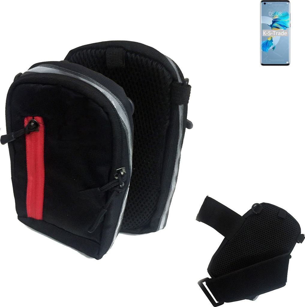 K-S-Trade Outdoor Gürteltasche Holster Umhängetasche kompatibel mit Huawei Mate 40E 5G schwarz Handy Tasche Case travelbag Schutz Hülle Handy