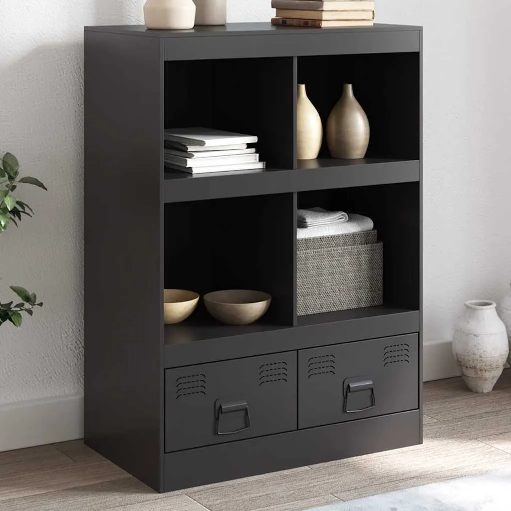 Credenza Nera Acciaio 67x39x95 cm vidaXL | Mobile Industrial Design