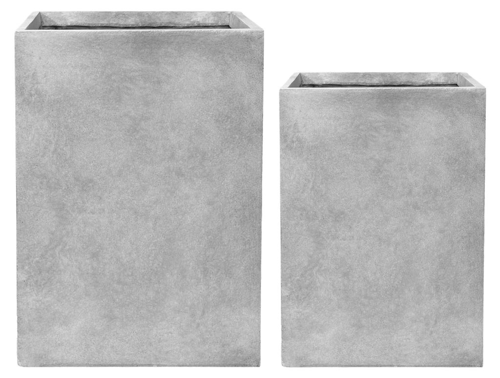 Provencelia Beton Pflanzkübel Kubix Lichtgrau, 75 x 75 x 75 cm, frostbeständig, Outdoor, Terrasse, winterfest, Garten, modern