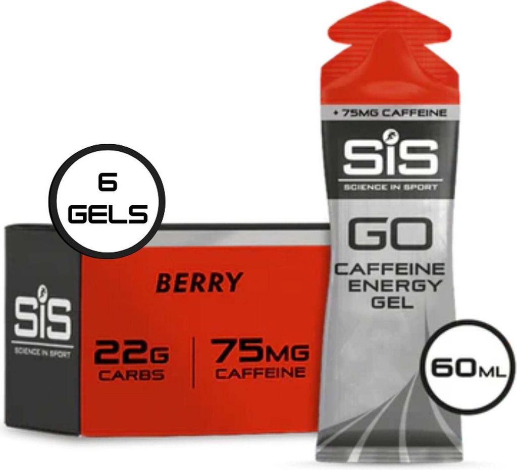 Science in Sport - SIS Go Isotonic Energy Gel + Koffein - Energiegel - Isotonisches Sportgel - Beeren Geschmack - 6 x 60ml