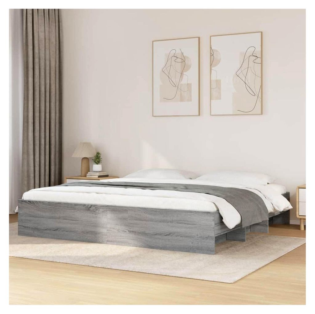 Bettgestell Grau Sonoma 180x200 cm Holzwerkstoff