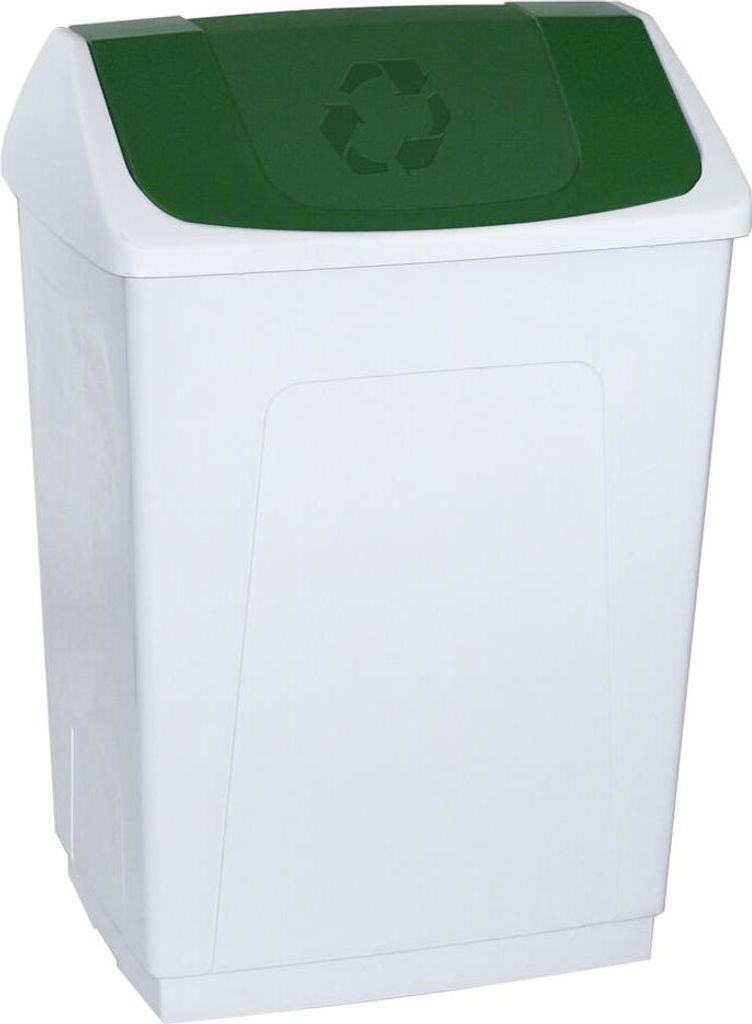 Denox DEN136 Altpapierkorb mit Kippdeckel 55 Liter, Grün, 55 L