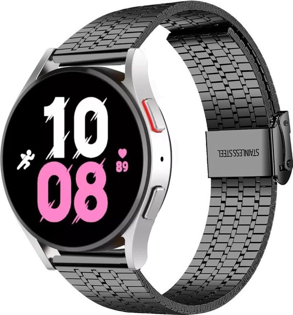 Strap-it Edelstahlarmband - Kompatibel mit Samsung Galaxy Watch 5 Armband 44mm Ersatzarmband Edelstahl - Verstellbarer Verschluss - Hochwertiges Ma...