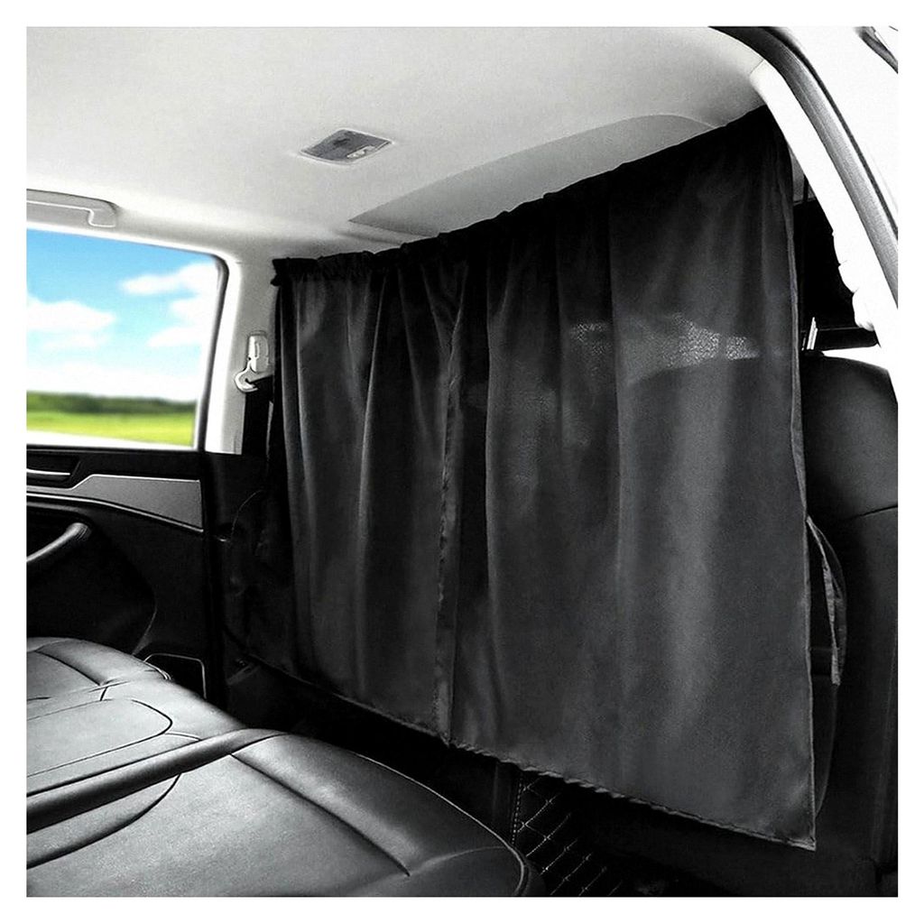 Auto-Trennvorhänge, Sonnenschutz für Reisen, Nickerchen, Nacht, Camping, abnehmbar, einfacher Vorhang (schwarz, 1 Stück)