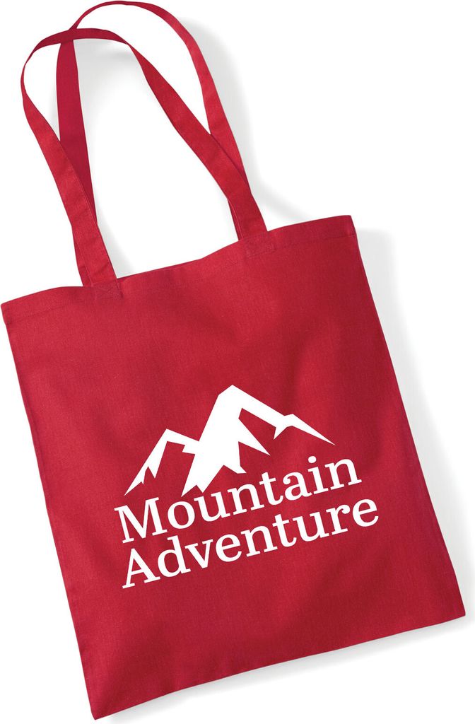 Huuraa Jutebeutel Mountain Adventure Berge 10 Liter Classic Red Baumwolle Tasche Geschenkidee