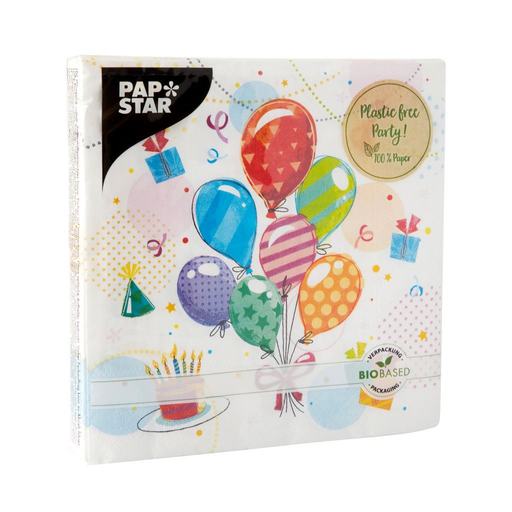 20 Servietten Fete – Buntes Fest 33x33cm Produktbild 