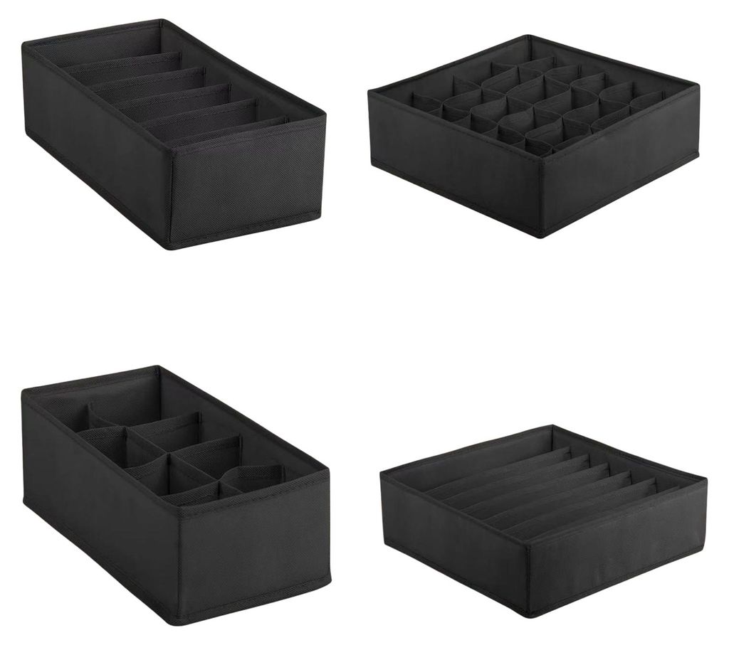 4-teiliges Sockenschubladen-Organizer-Set, Unterwäsche-Aufbewahrungsbox, Schubladenteiler, 6, 7, 8 oder 24 Fächer, Kleiderschrank-Organizer für ...