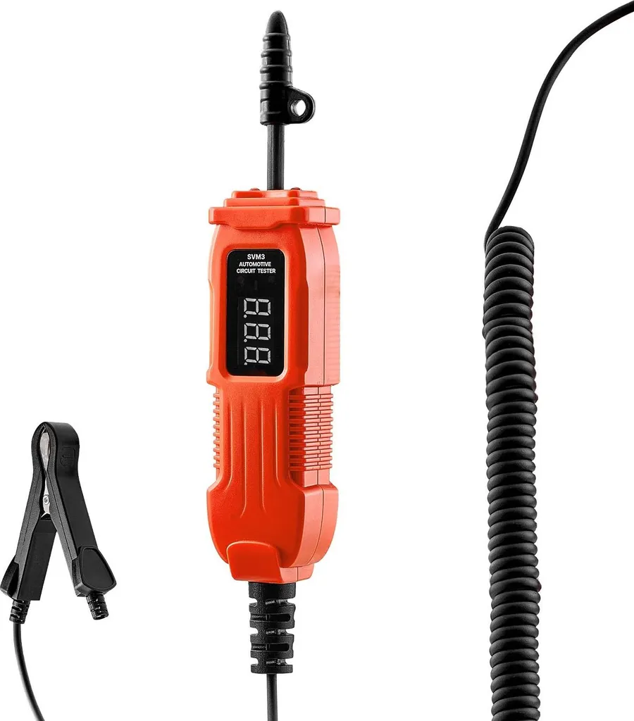 Testeur de tension auto avec écran LED rétroéclairé et boîtier ABS - 9