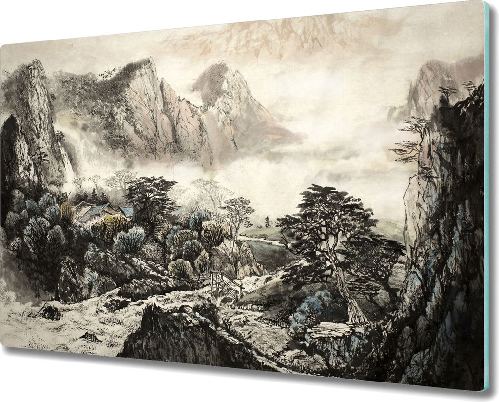 Coloray Küchenbrett Kochplattenabdeckung Hackbrett Schneidebrett Herdabdeckplatte 80x52 cm - China Baum nach oben