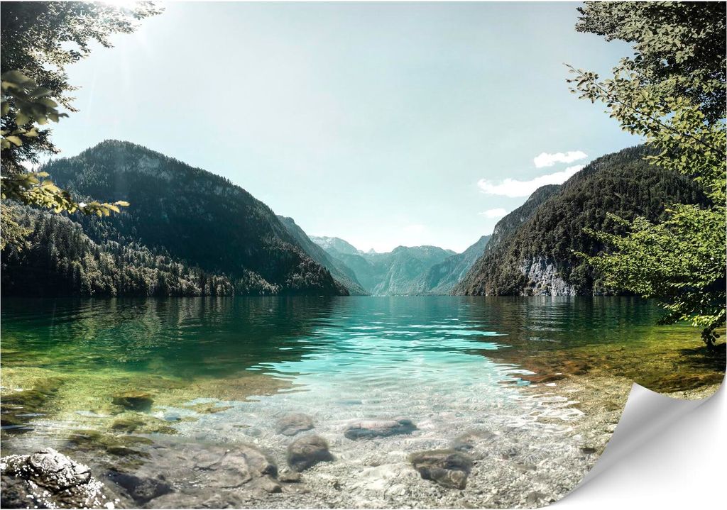 LUMASOUL Fototapete 450x315 cm, Vliestapete See Motiv, Hochwertige Bildtapete Einfach zu Montieren, Premium