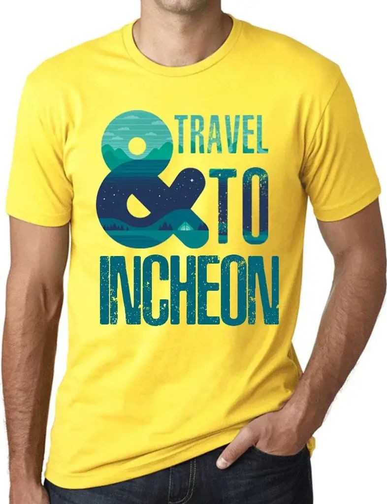 Herren Grafik T-Shirt Und Reisen nach Incheon – And Travel To Incheon – Öko-Verantwortlich Vintage Jahrgang Kurzarm Lustige Druck Geburtstag G...