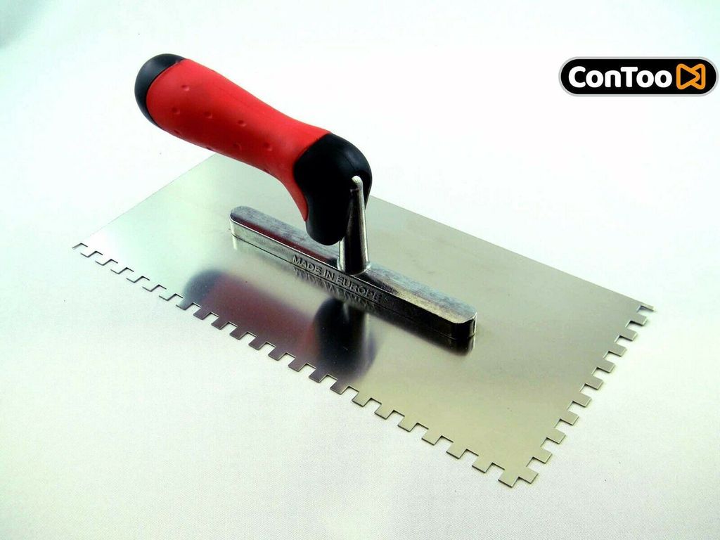 Profi Zahnkelle 6 x 6 mm Zahnung RF 0,7mm Zahntraufel 280x130mm 2-K Griff ConToo CT029