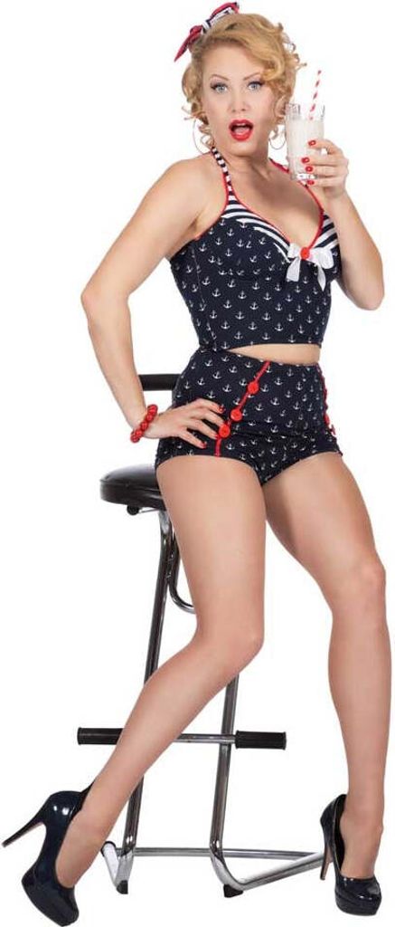 Rockabilly Pin-Up Lady Damenkostüm Produktbild 