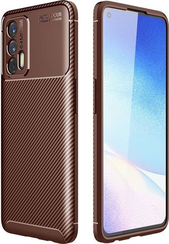 Mobigear Racing Realme GT Hülle Flexibles TPU Backcover - Braun