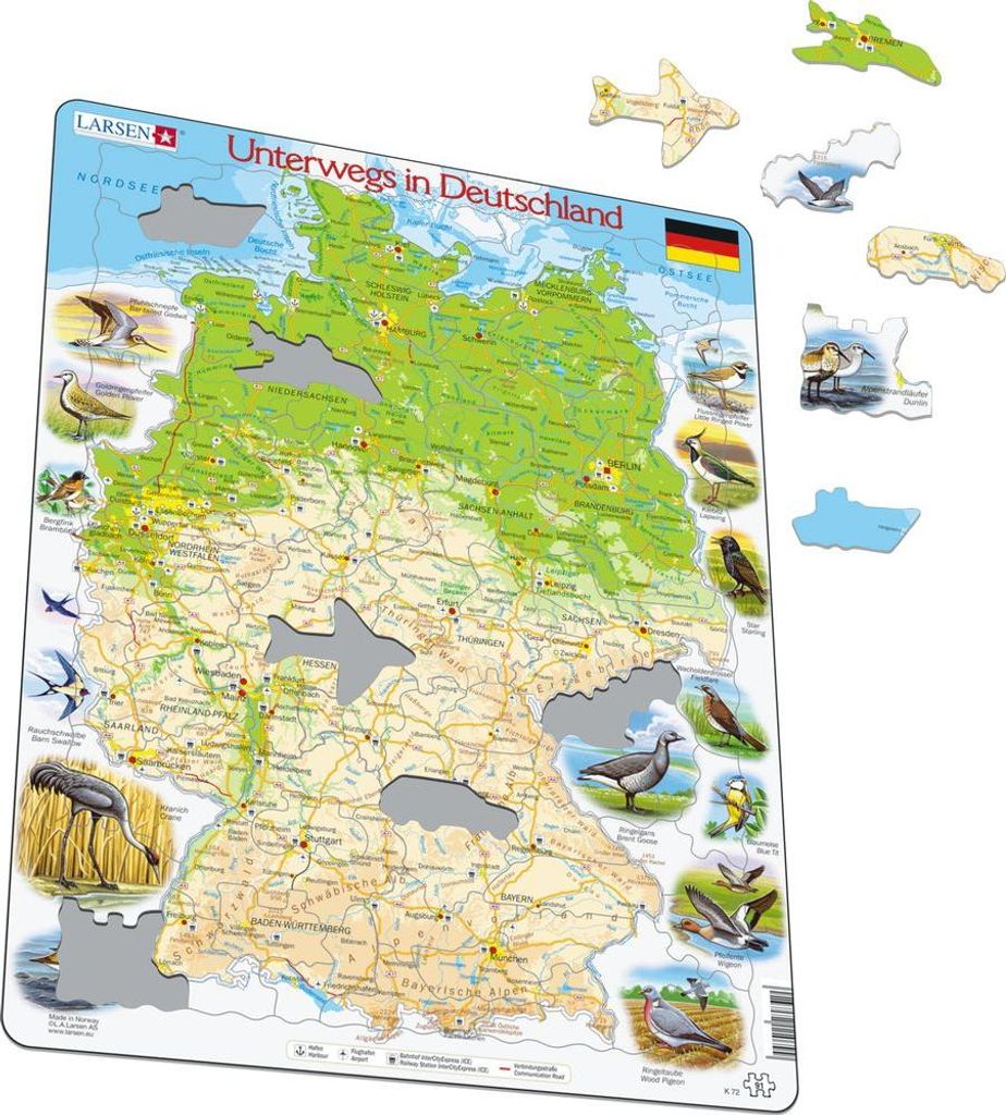 Rahmenpuzzle - Unterwegs in Deutschland - 91 Teile Produktbild 