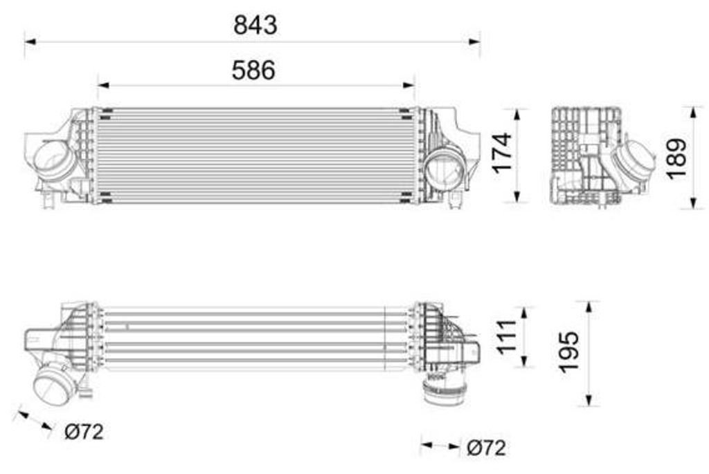 MAHLE CI 735 000P Ladeluftkühler LLK für BMW 1 Schrägheck (F40) Turbo Intercooler