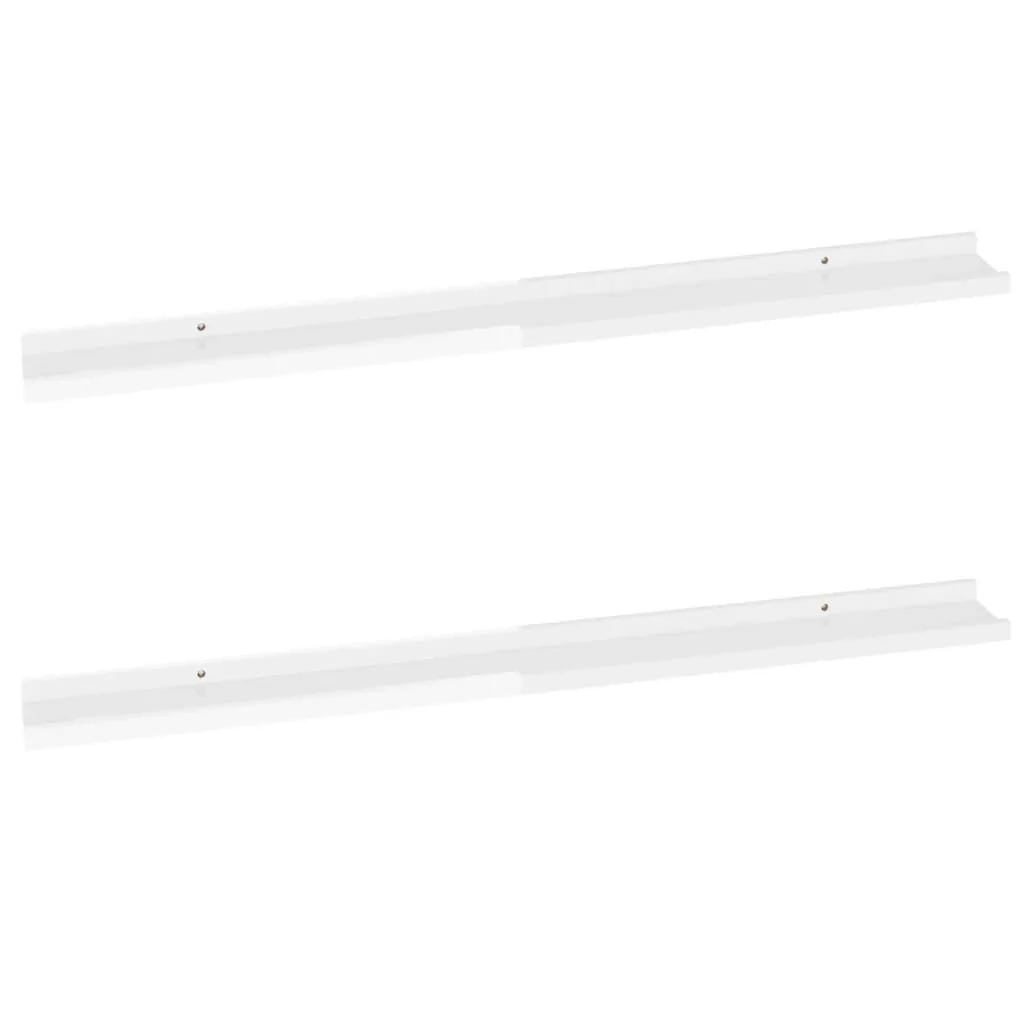 Soluzione Spazio: 2 Mensole 100cm Bianco Lucido per Parete | Kit Arredo