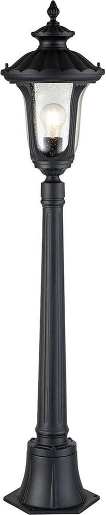 Stehleuchte außen Aluminium Glas IP44 115 cm Schwarz Rustikal Stehlampe