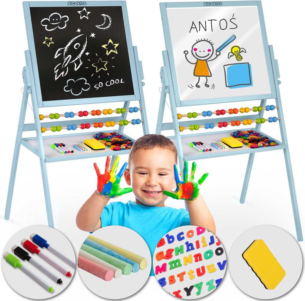 Tableau magnétique rotatif Ricokids - bleu Image du produit 