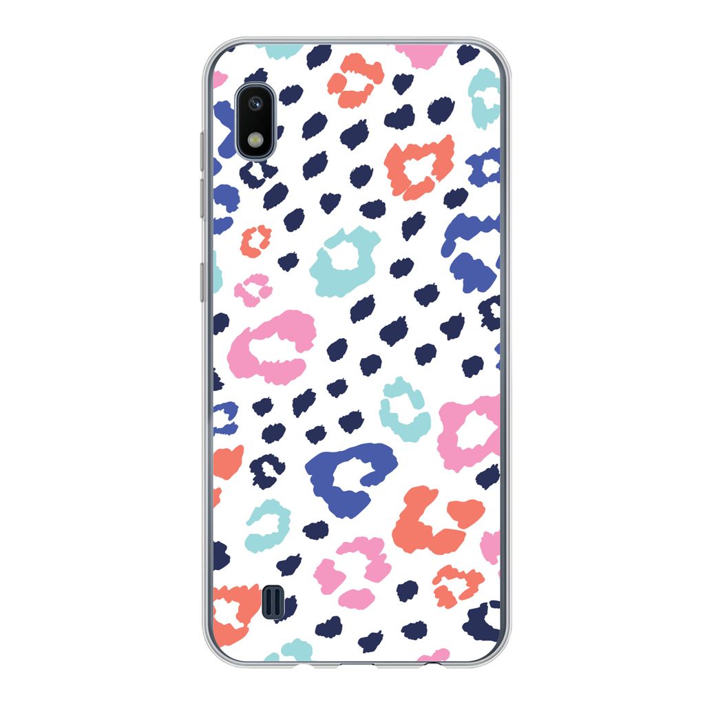 MuchoWow Handyhülle Schutzhülle Hülle für Samsung Galaxy A10 Panther Druck - Pastell - Farben Silikon Softcase Handy Hülle - Schutzhülle