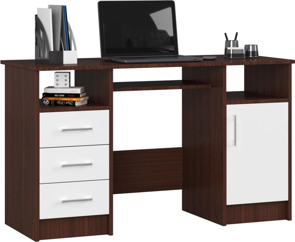 KARLION Computertisch – Wenge/Weiß