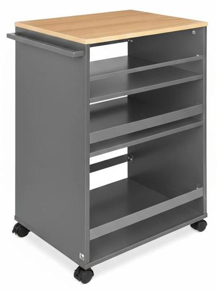 Bomoe Nischenwagen Servierwagen auf Rollen 50x38x79cm Anthrazit und Eiche