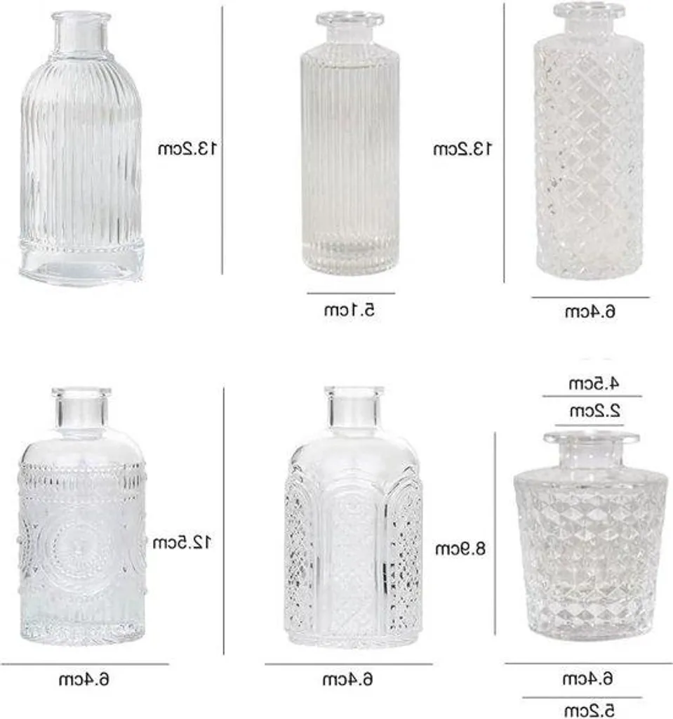 Décoration de table pour communion : Lot de petits vases en verre pur