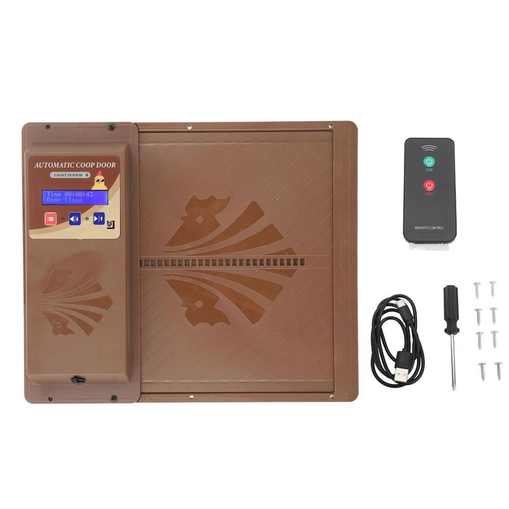 Automatische USB-Hühnerstalltür, 3-in-1-Lichtsensor, Fernbedienung, Zeitsteuerung, Hühnerstalltüröffner, horizontale Öffnung