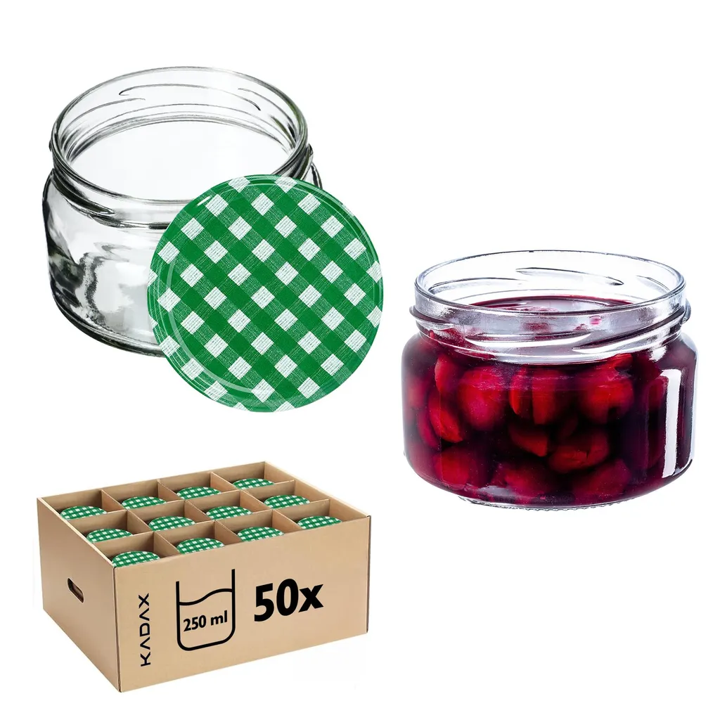 Vasetti KADAX 250 ml in Vetro: Barattoli per Marmellata con Coperchio