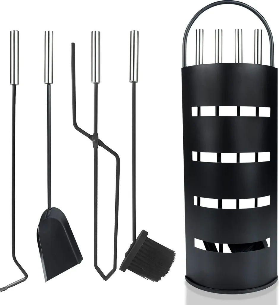 Set Entretien Cheminée 5 Pièces : Outils Pratiques pour Poêle à Bois