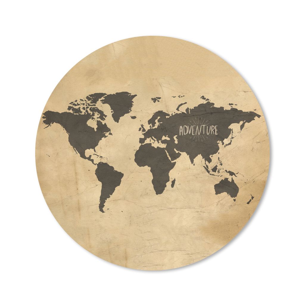 MuchoWow Mauspad Mousepad Weltkarte - Braun - Vintage 50x50 cm - Mousepads - Maus Mat - Pad - Mausunterlage - Vinyl