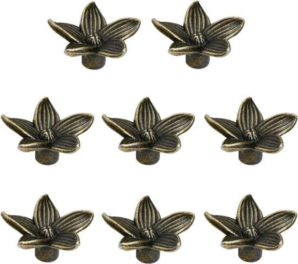 Lot de 8 boutons de tiroir 28 mm en forme de fleur avec vis incluses