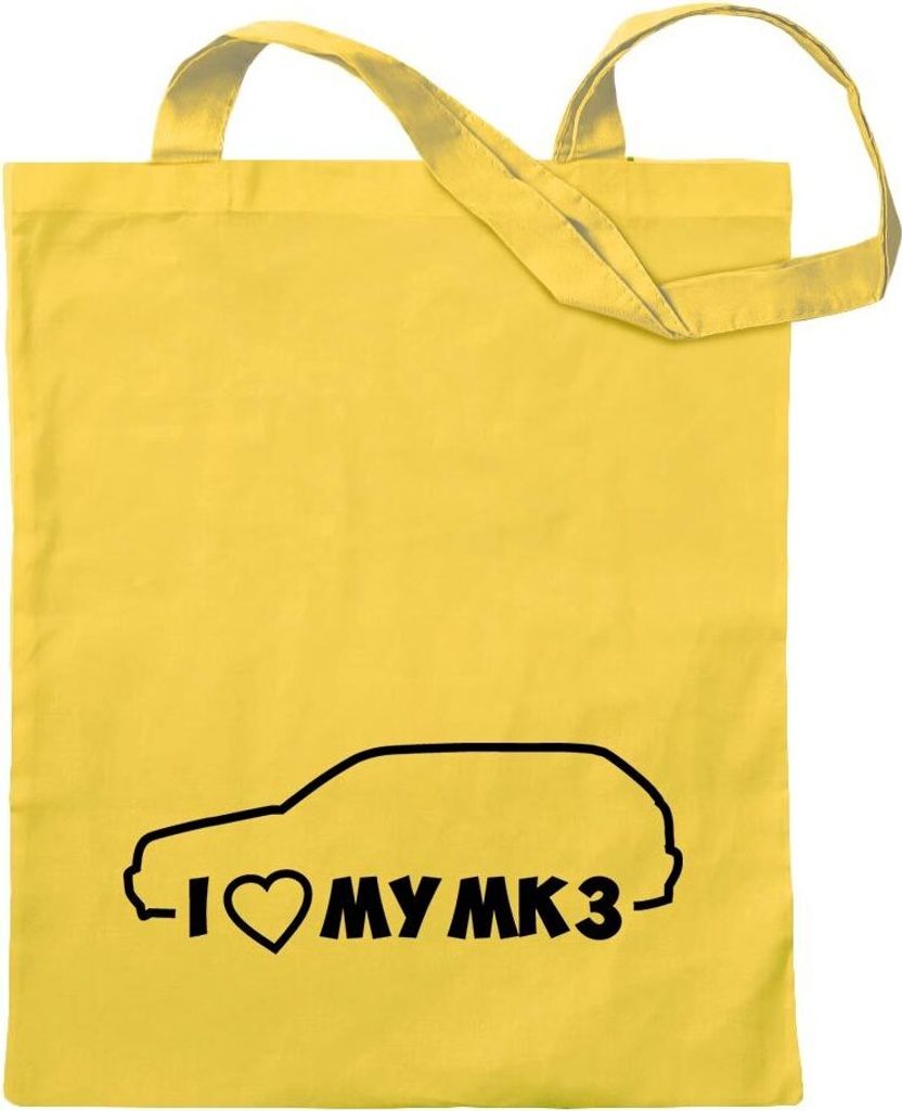 Kiwistar - Baumwolltasche - gelb - I Love My MK3 - Tragetasche Stoffbeutel Umhängetasche Langer Henkel