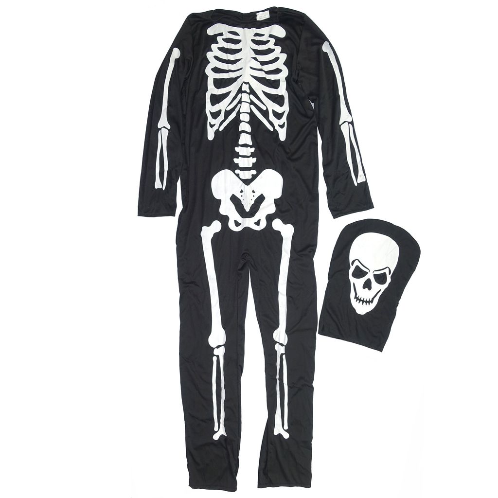 Herren Skelett Kostüm & Maske / Größe: one Size (Ideal S/M) Produktbild 