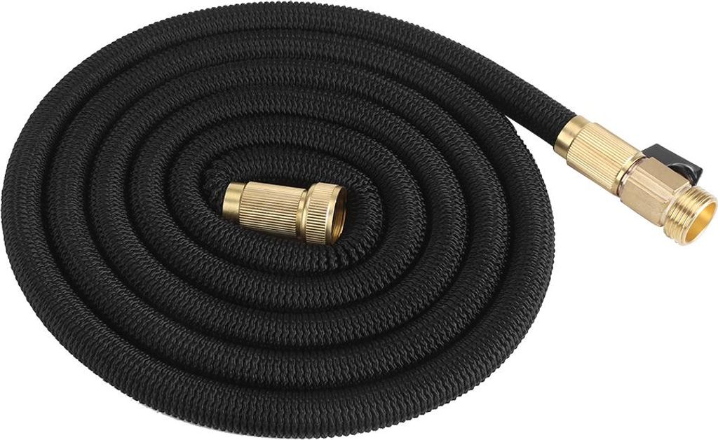 Erweiterbar Flexible Wasser Schlauch Hause Garten Reinigung Bewässerung Rohr Schwarz 100FT