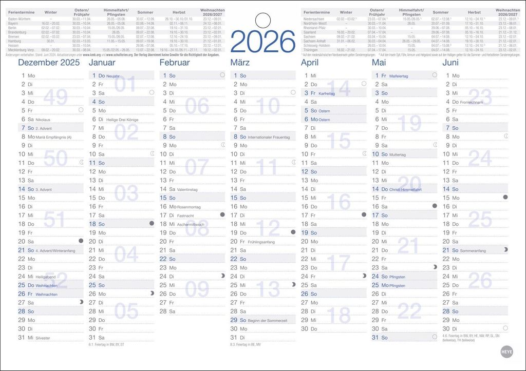 Kalender 2026 - Tafelkalender A5
