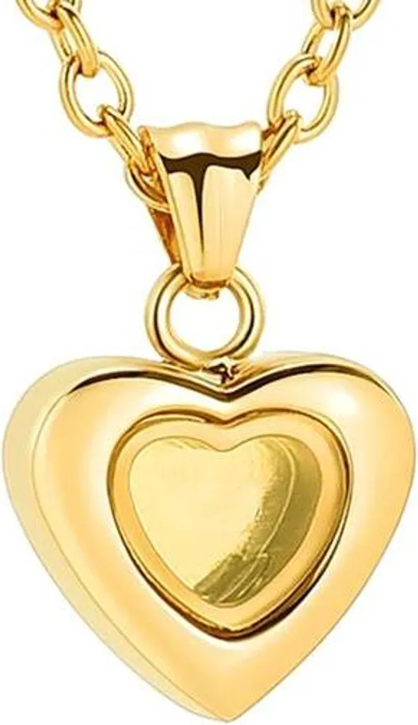 Collier Souvenir pour Cendres et Cheveux en Cœur Or de Haute Qualité