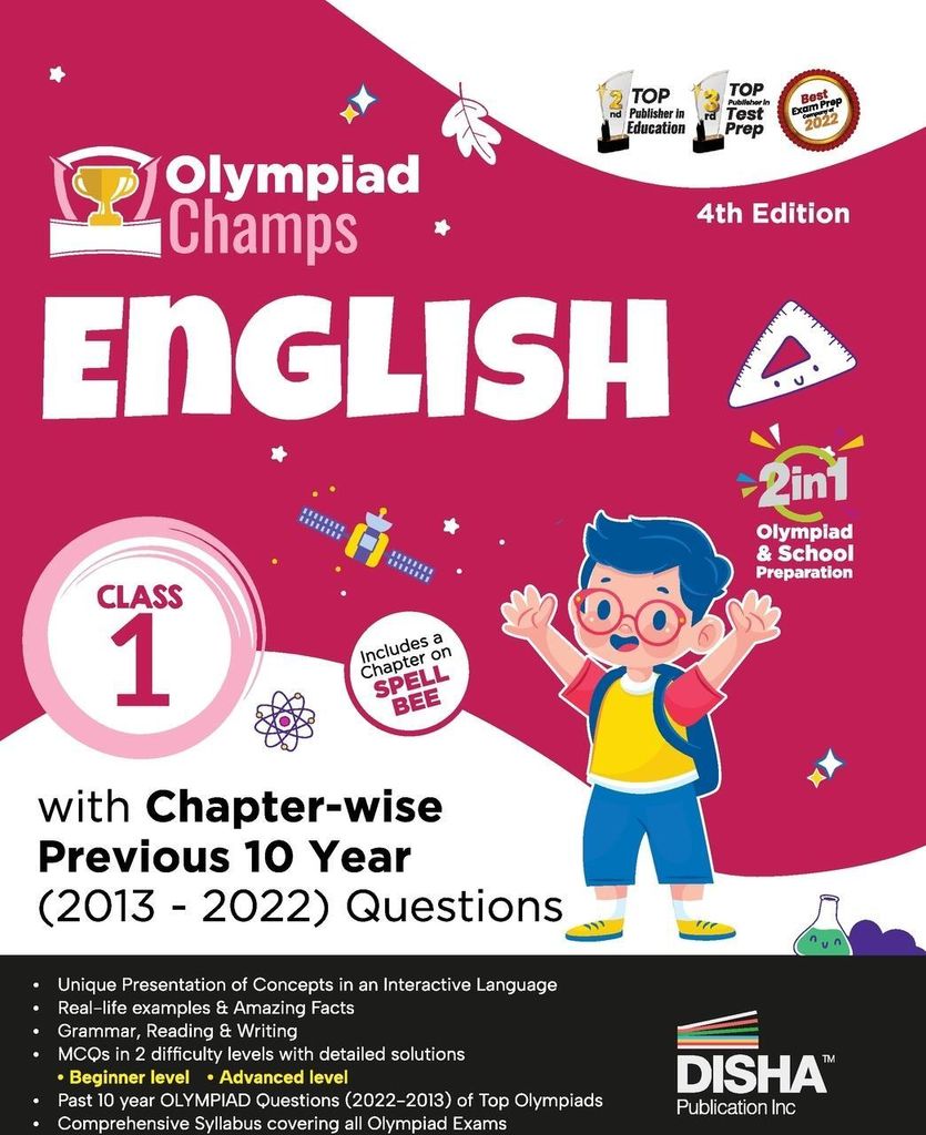 Olympiad Champs English Class 1 with Chapter-wise Previous 10 Year (2013 - 2022) Questions 4th Edition | Complete Prep Guide with Theory, PYQs, Pas...