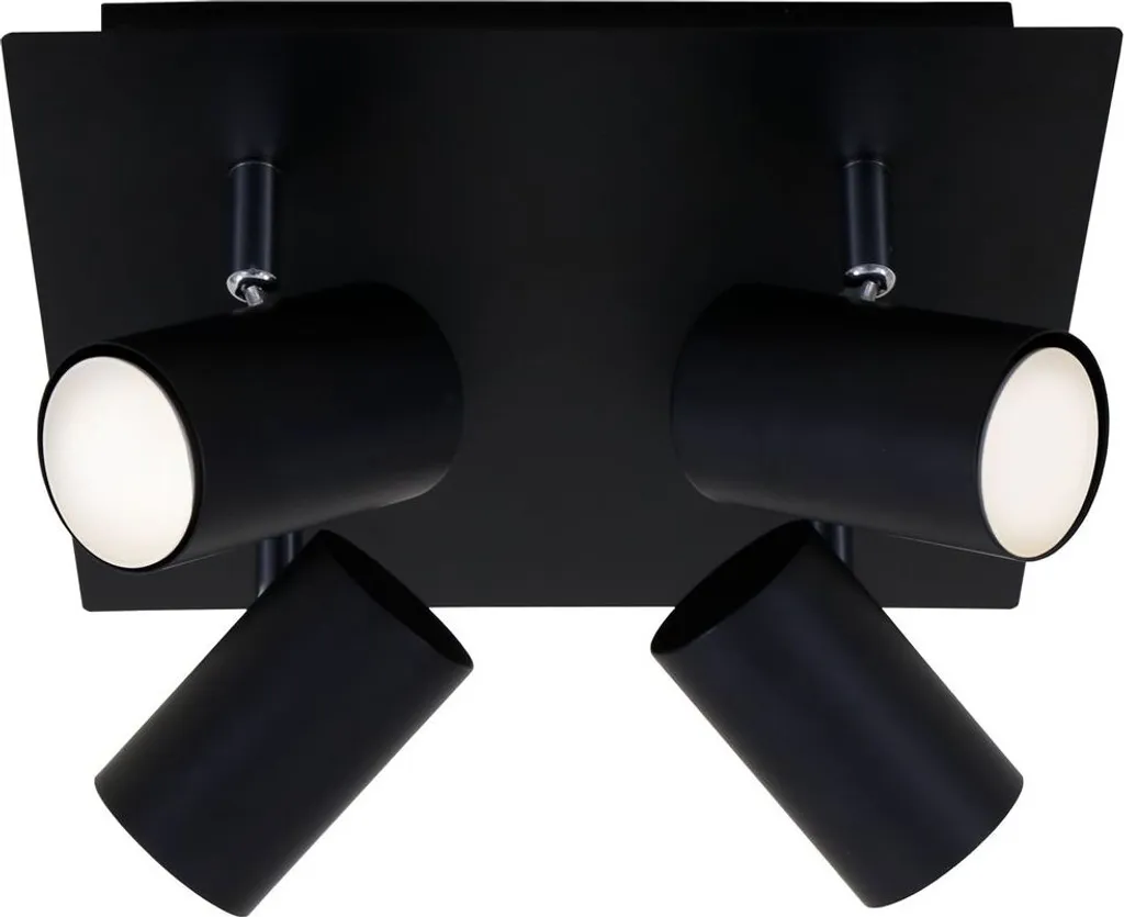 Plafonnier Spot BRILONER RUN Noir Métal 4 Spots GU10 40W 26,5cm