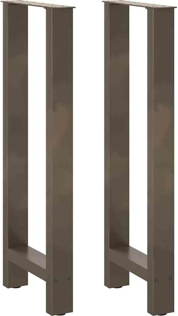 Gambe Tavolo Bar Acciaio Naturale 40x100 cm | Set 2 Pezzi Design Industriale