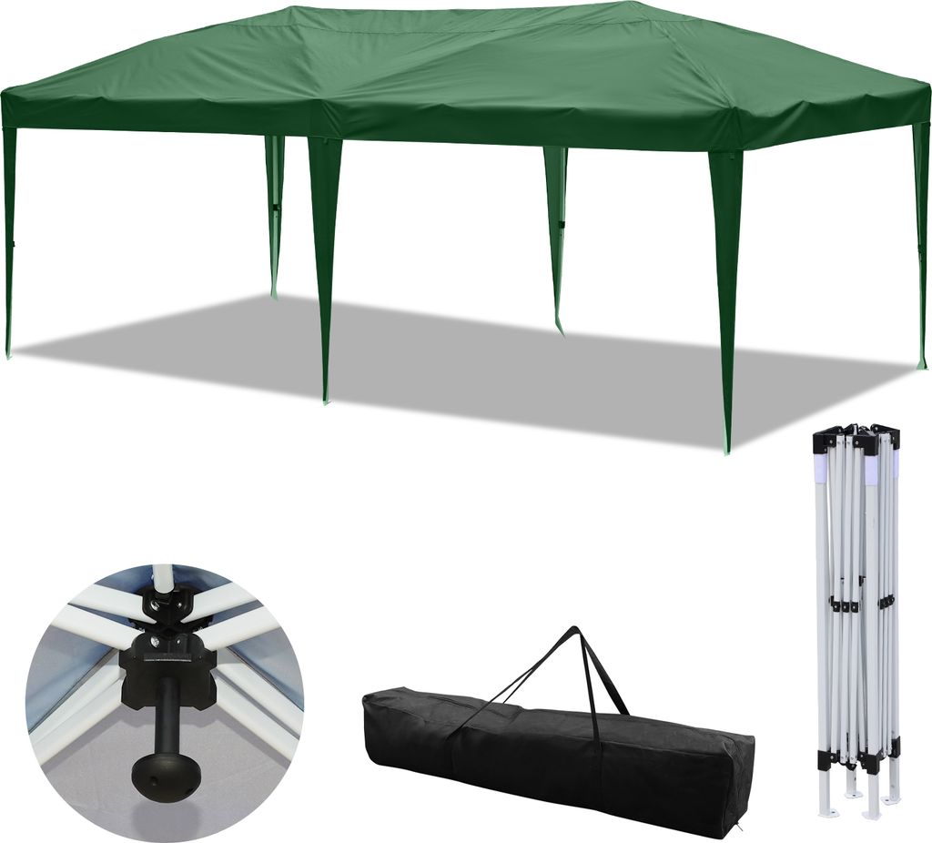 Aopunly Faltpavillon 3 x 6m Pop Up Pavillon Faltbar Gartenzelt, UV-Schutz 50+ Pavillons & Partyzelte ohn Seiten Grün