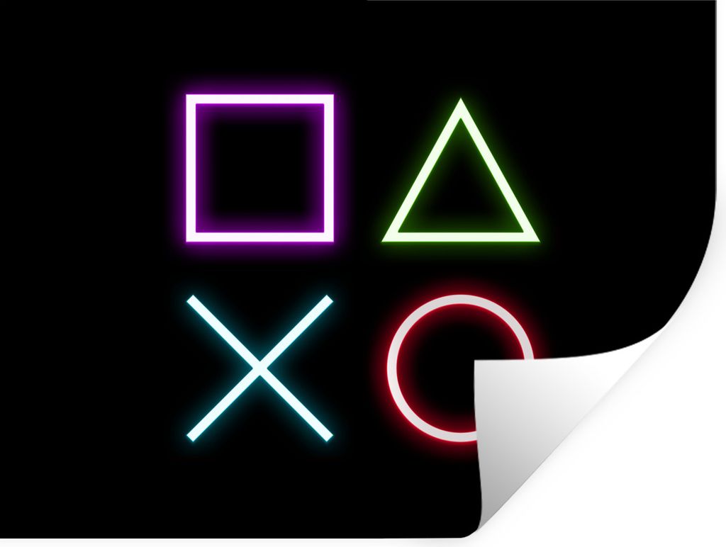 MuchoWow Wandtattoo Wandsticker Wandaufkleber Gaming - Neon - Konsole - Schwarz - Controller - Gaming 80x60 cm Selbstklebend und Repositionierbar...