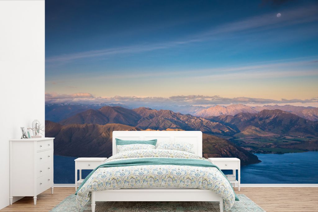 MuchoWow Fototapete für Wohnzimmer oder Schlafzimmer Wandtapete Vinyl Motivtapete See - Berg - Himmel - 525x350 cm - Das Hintergrundbild